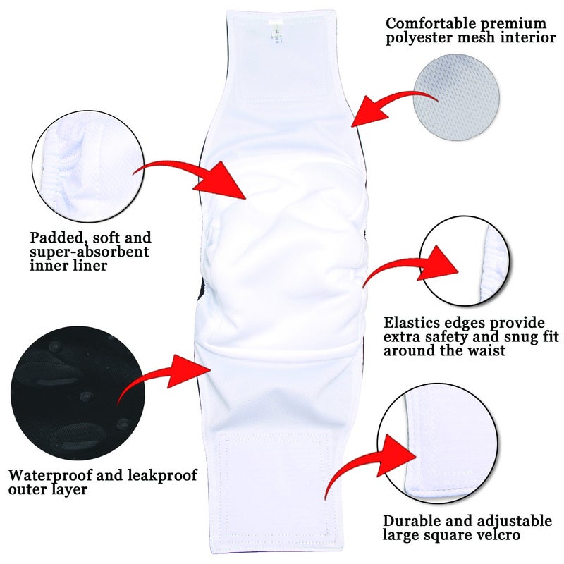 Teamoy 3 Pack Male Dog Diaper Wrap, Washable Puppy Belly Bands, Super-Absorbent and Comfortable(XS,7"-9" Waist, Black) - Image 4